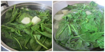 Boil spinach